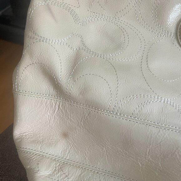 Coach Patent Leather Double Handle Bag - Picture 6 of 8